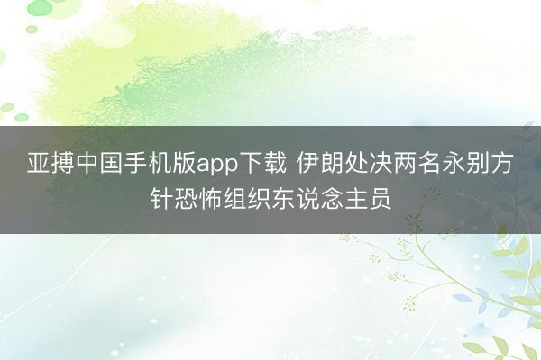 亚搏中国手机版app下载 伊朗处决两名永别方针恐怖组织东说念主员