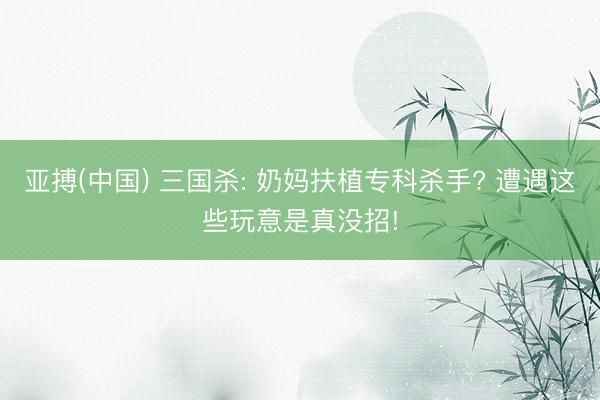 亚搏(中国) 三国杀: 奶妈扶植专科杀手? 遭遇这些玩意是真没招!