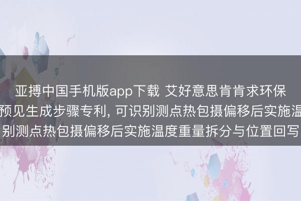 亚搏中国手机版app下载 艾好意思肯肯求环保气体绝缘环网柜温度场预见生成步骤专利, 可识别测点热包摄偏移后实施温度重量拆分与位置回写