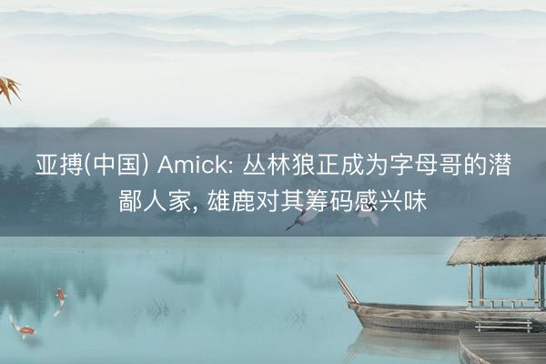 亚搏(中国) Amick: 丛林狼正成为字母哥的潜鄙人家， 雄鹿对其筹码感兴味