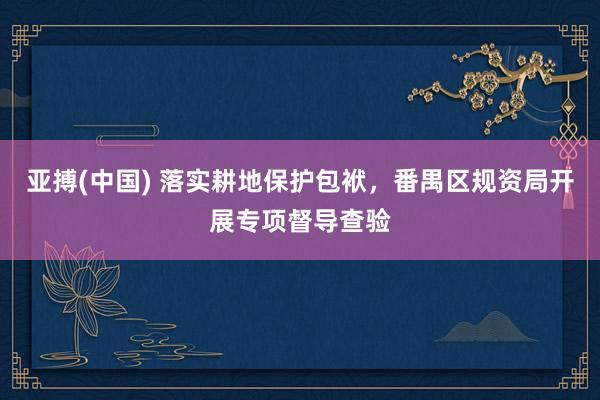 亚搏(中国) 落实耕地保护包袱，番禺区规资局开展专项督导查验